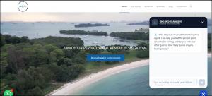 Sing Yachts homepage featuring the new conversaSing Yachts homepage featuring the new conversational AI chatbot platform for luxury yacht charters in Singapore.tional AI chatbot platform for luxury yacht charters in Singapore.