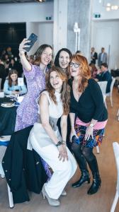 The four finalists of The Power Of The Pitch® taking a selfie together after presenting their businesses, celebrating entrepreneurship, innovation, leadership and community.
