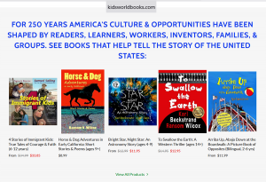Covers of five books that help tell America's story