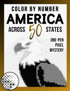 America Monochrome Color by Number: 50 States Coloring Book