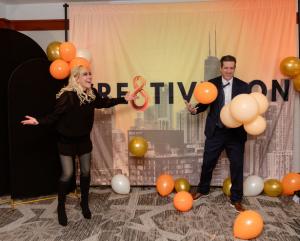 Dom and Julie tossing balloons at Cre8tive Con 2026