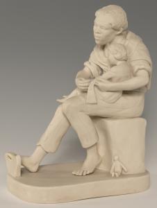 Circa-1856 Copeland Staffordshire Parian porcelain statuette of “Uncle Tiff,” a character from Harriet Beecher Stowe’s novel Dred, created by African American sculptor Eugene Warburg. Sold for $95,592