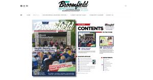 Our Broomfield Magazine NEW Website Homescreen Screenshot with July 2026 Issue