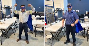Vortex Doors Ventura is joining companies across the country in celebrating the International Door Association’s 2026 SuperTech Day, a day dedicated to recognizing the skilled professionals who keep commercial facilities operating safely and efficiently Vortex Doors technicians wearing superhero capes and eye masks