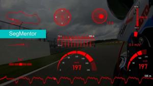 Screenshot showing the SegMentor Dash telemetry collection in VSDC 11.2, with speedometer, G‑meter, route, altitude and other indicators displayed over the footage.