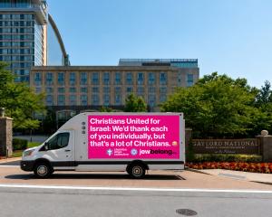 JewBelong CUFI Truck Billboard