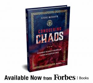 Book cover image of Conquering Chaos by Steve Muscato; book launch announcement.