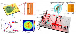 Schematic illustration of the THz focal-plane imaging system based on a slot metamaterial sensor.[