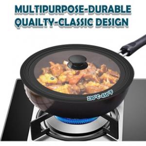 BIDOTAMU Durable Silicone Pot Lid With Tempered Glass Insert