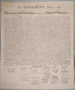 Sweet Briar's print of the Declaration of Independence after restoration. Credit: Richmond Conservators of Works on Paper