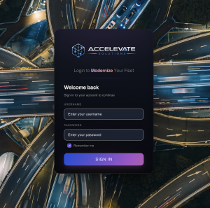 Accelevate Solutions Login Page