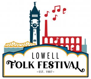 (Lowell MA-July 9, 2026) On Friday, July 24 at 6:15pm, the traditional Parade of Flags through downtown Lowell to Boarding House Park launches the 2026 Lowell Folk Festival LFF logo
