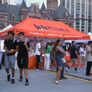 Thousands of visitors gathered at Nathan Phillips Square from July 3–5 for the annual Taste of the Middle East Festival, celebrating food, culture, music, and football Padra Clinic's Booth at the Taste of the Middle East