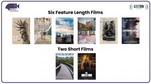 The image shows the movie posters for the eight films included in the 3rd Annual Better Together Film Festival
