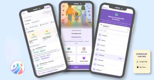 Three smartphone screens showing the Autism Pathways app, including a Provider Directory, the app home screen, and the Waiver and Community Connector state directory.