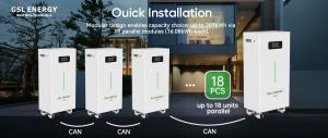 Each battery provides 16.08kWh of energy storage capacity and supports parallel connection of up to 18 units, allowing total system capacity to expand to 289kWh.