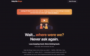 With TV Time Shutting Down in Days and Deleting 26 Million Users' Watch History, a Connecticut Founder's Free Replacement Adds a Social Layer — and a Promise: Your List Is Yours Forever Screenshot of the Help Me Binge app showing a TV show tracker and where-you-left-off feature, a free TV Time alternative