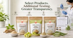 Spicy Organic Amla Powder, Ashwagandha Powder, and Aloe Vera Powder — USDA Certified Organic, heavy metal tested, McKinney Texas