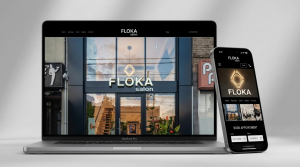 Screenshot of the Floka Salon website designed by Toronto web design agency Elevate Web
