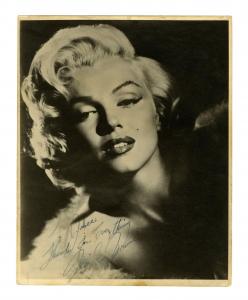 Marilyn Monroe signed presentation photo from the “Gentlemen Prefer Blondes” era, with LOAs from both PSA/DNA and Beckett. Estimate: $10,000-$15,000