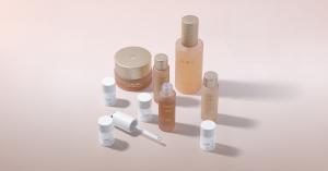 ailish Korean skincare products arranged together on a pink background