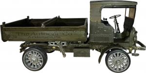 https://bid.bertoiaauctions.com/lots/view/1-CK3867/salesman-sample-rotary-dump-truck  Rare ¼-inch-scale salesman’s sample of a 1922 Autocar rotary dump truck, mostly brass, one of only five known to exist, massive both in size (52 inches in length) and we