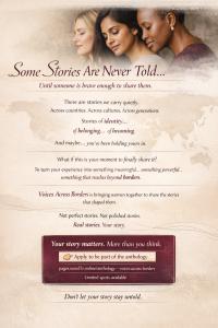 Wondering Pages is proud to announce the upcoming launch of Voices Across Borders, a curated anthology celebrating the powerful journeys of immigrant women from around the world Voices Across Boarders_Flyer