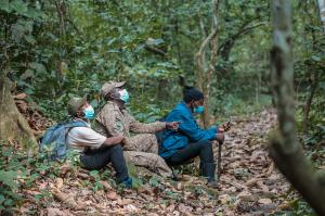 VSPT Researchers in the Field Monitoring Chimpanzees