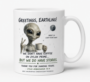 Alien coffee cup