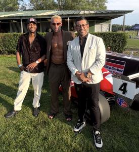 SOCIAL8 co-founders Jordan March, Richie Hosein and Feroz Khan,  gather at the Hamptons Polo Club during the launch week of SOCIAL8, the new invitation-only membership community.