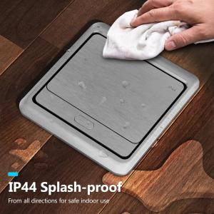Closed LIDER LSFB Series Soft Pop-Up Floor Box with an IP44-rated weather-resistant design, helping protect against splashing water for indoor residential and commercial applications.