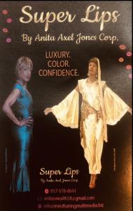 Anita Axel Jones in Diana Mahrach's Green Gown and Designer' Dee Dee Tufts Gold Ensemble