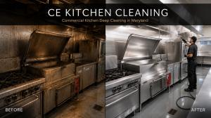 Restaurants and institutional kitchens across Maryland face a common challenge: visible surfaces may be cleaned every day, while grease, food residue and contaminants continue to accumulate behind equipment, beneath cooking lines, around ventilation areas and on hard-to-reach structural surfaces Commercial Kitchen Deep Cleaning Maryland