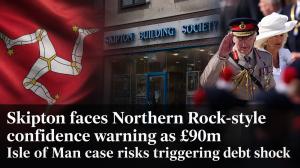 • Analysts warn Skipton Building Society faces a crisis of confidence after being dragged into a £90 million Isle of Man court case Composite news graphic featuring the Isle of Man triskelion, a Skipton Building Society branch and a saluting royal figure, illustrating a £90m debt-shock warning.