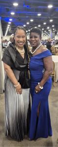 (left to right): Simone Laws, Macy's Senior Director of DEI - Marketing & Community and ZNEF Funder posed for a photo with Shernette Morrison, ZNEF Protocol Director