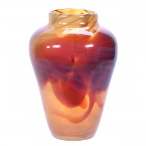Paperweight vase signed “L.C.T.” (Louis Comfort Tiffany), #6674B, translucent iridescent gold with red and opal mottled highlights, weighing 2.6 pounds. Estimate: $3,000-$6,000