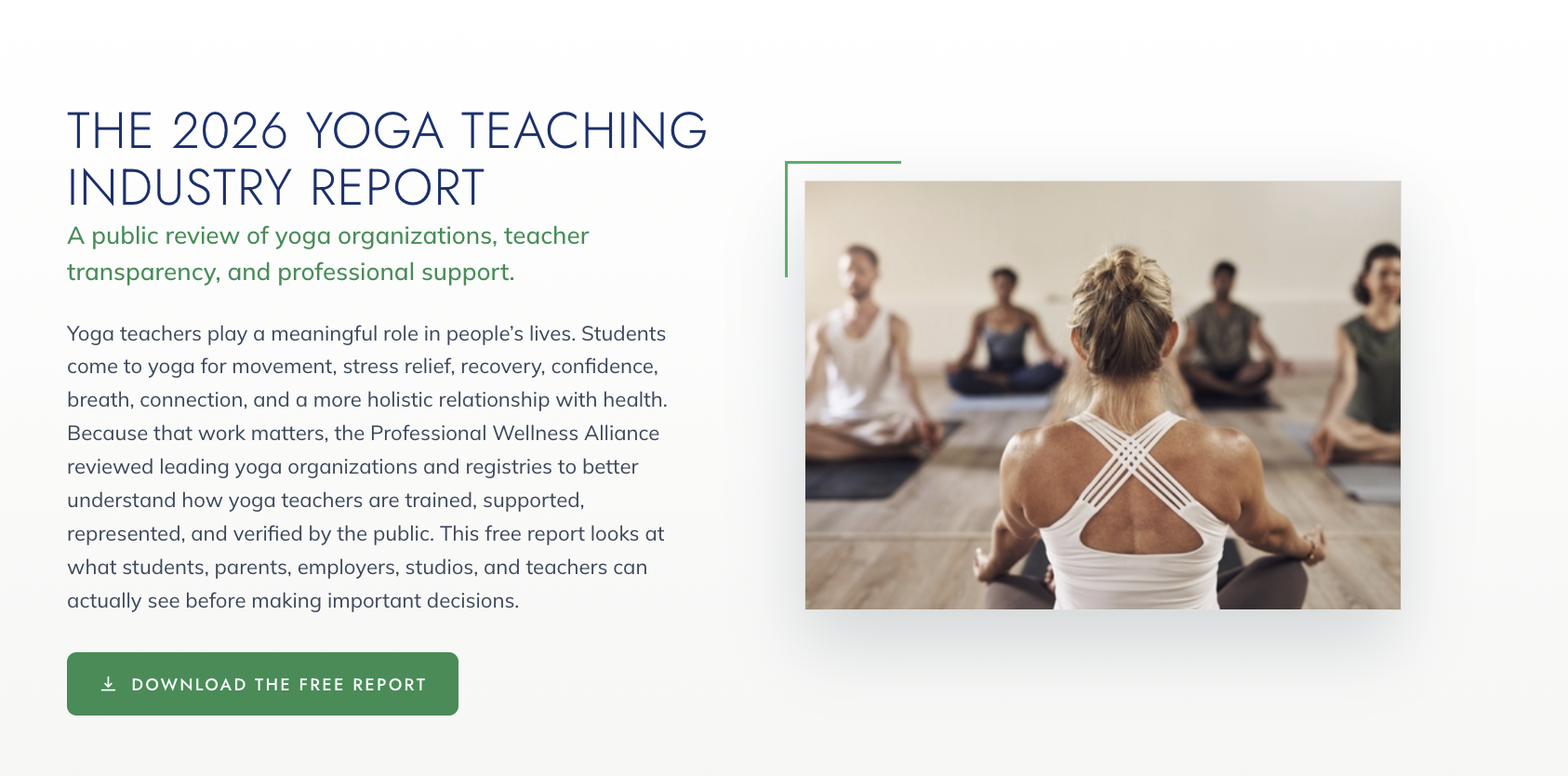Professional Wellness Alliance Release the 2026 Yoga Teaching Industry Report
