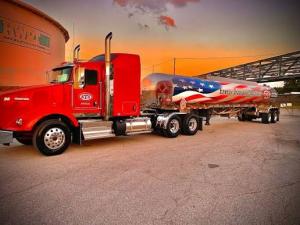 An Energy Transport Solutions tanker at dusk
