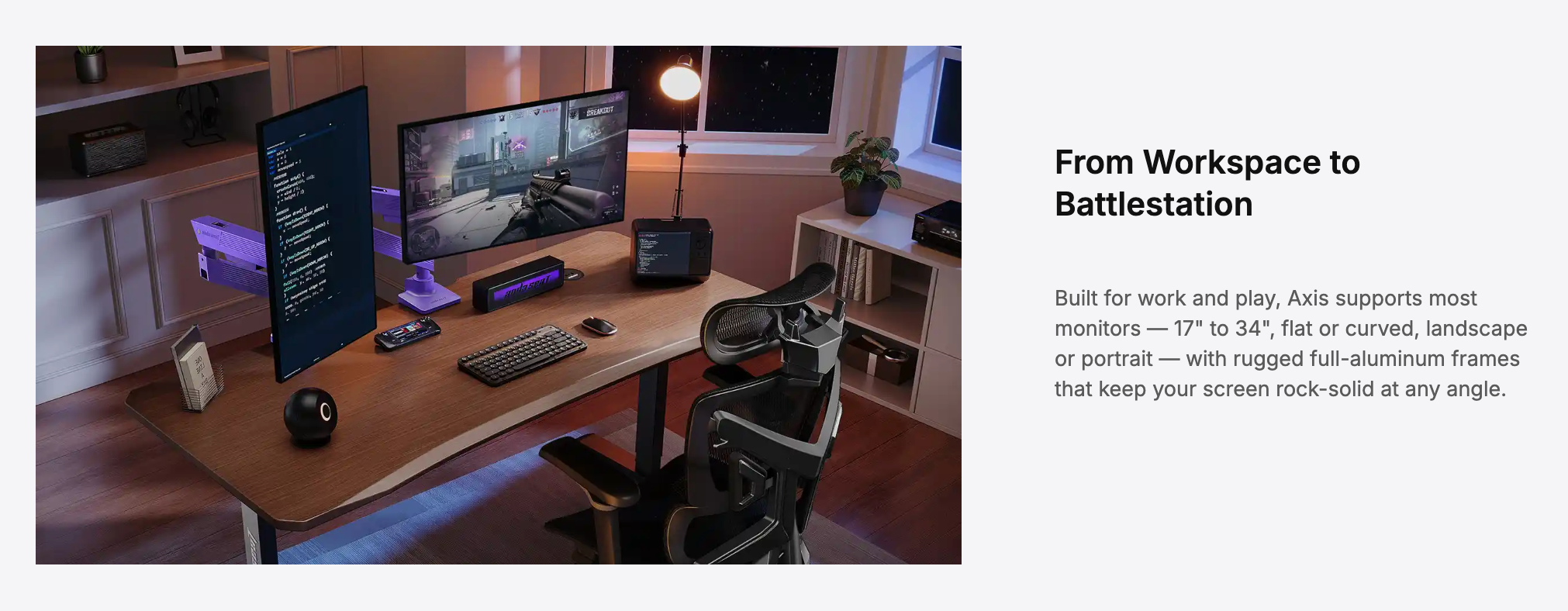 AndaSeat Examines Independent Screen and Work-Surface Adjustment With Axis Monitor Arm and Xtreme Desk