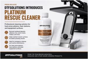 From the team behind MagicSeal, MagicInk, and other award-winning garment decoration products, the new Platinum Rescue Cleaner helps decorators remove stubborn ink, adhesive, DTF residue, scorch marks, and hardened buildup from heat press platens, heat stations, and equipment surfaces Platinum Rescue Cleaner for heat press platen and equipment maintenance