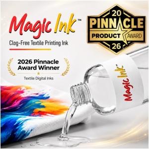 MagicInk winning the 2026 PRINTING United Pinnacle Award for Textile Digital Inks