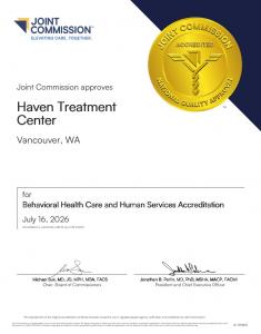 Joint Commission Seal - Haven Treatment Center