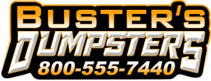 Buster's Dumpster Rentals LLC now offers dumpster rental in Lansing MI, opening a new yard to bring its fast-growing roll-off service north from Jackson Buster's Dumpster Rentals LLC logo in black, yellow, and white with company name and phone number for dumpster rental in Lansing MI