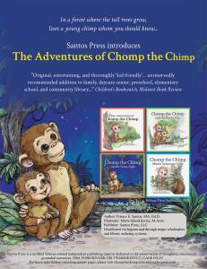 Santos Press promotional flyer featuring illustrations and covers for all four titles in 