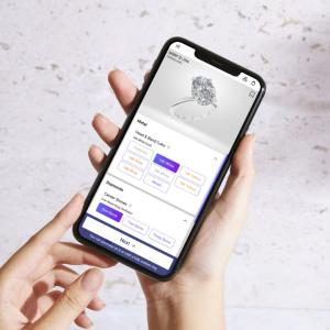 image of mobile phone showing new 3D ring designer tool being used