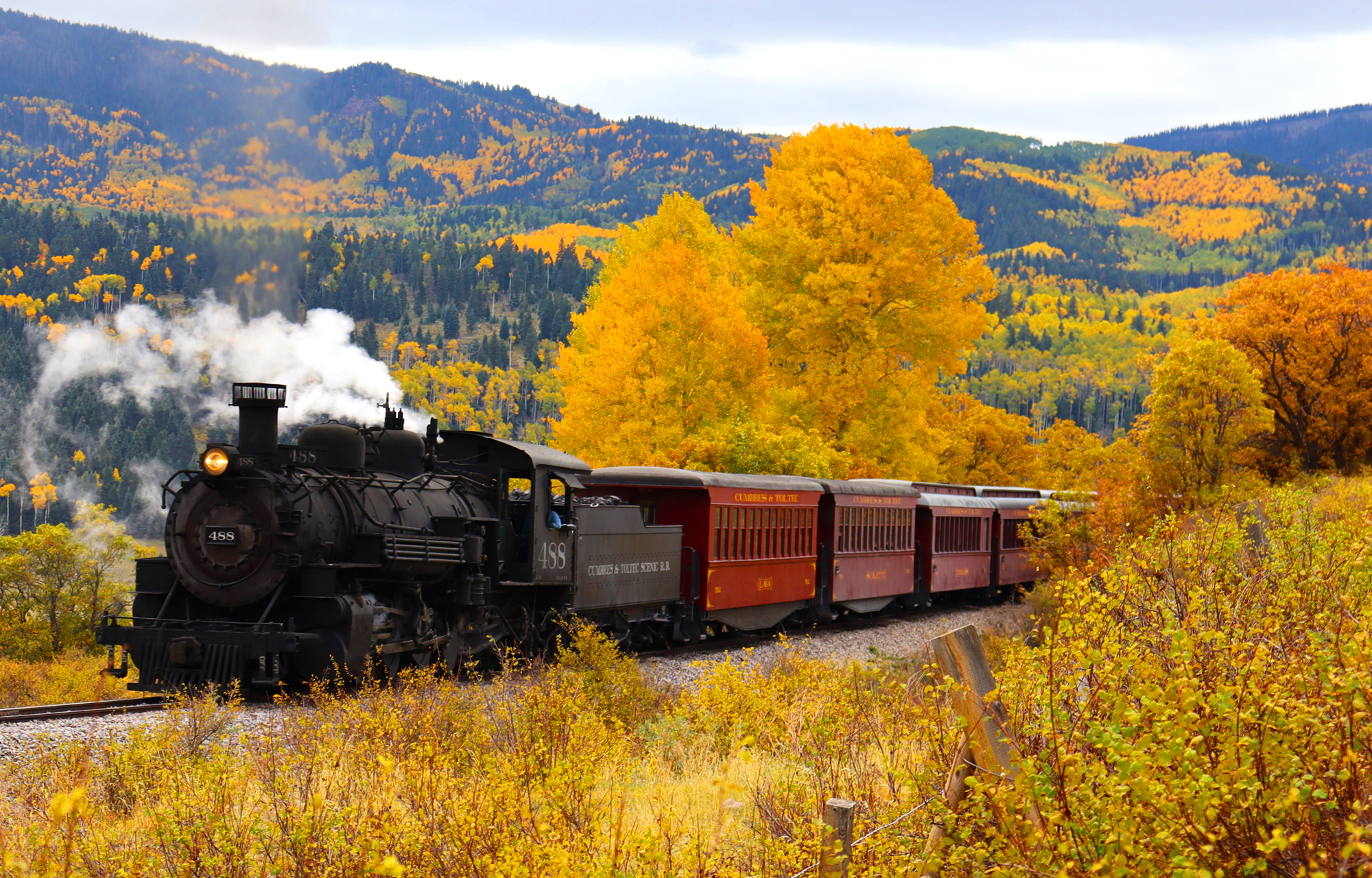 Steam through Millions of Golden Aspens on the Historic Cumbres & Toltec Scenic Railroad