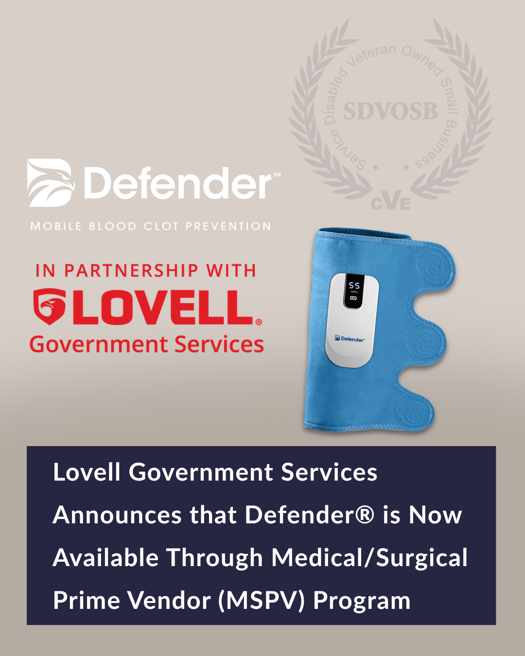 Defender® Now Available Through VA Medical/Surgical Prime Vendor (MSPV), Expanding Access for VA Healthcare Facilities