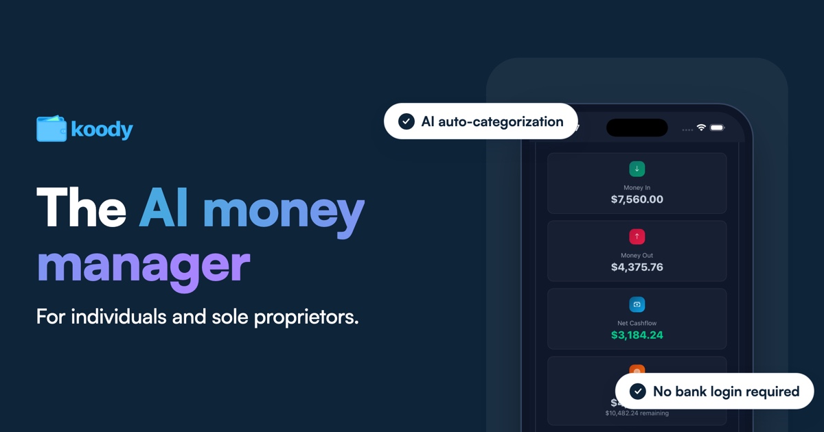 Koody Launches Privacy-First AI Money Manager Without Mandatory Bank Sync