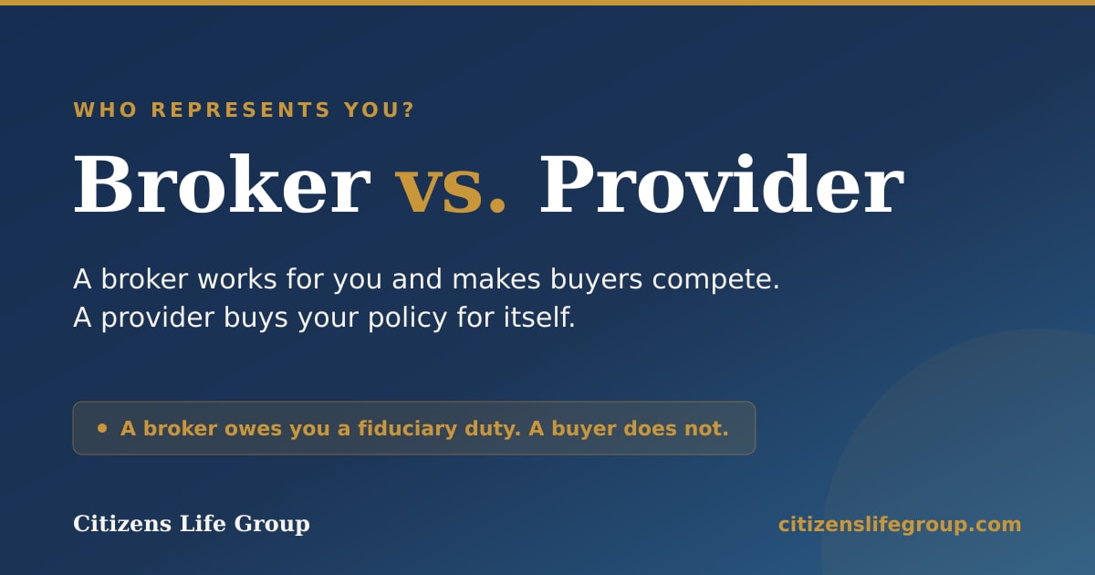 Life Settlement Broker vs. Provider: Citizens Life Group Publishes Guide for Policy Sellers
