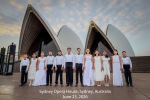 European Academy of Music and Art (EAMA) students at the Sydney Opera House, Sydney, Australia, June 23, 2026
